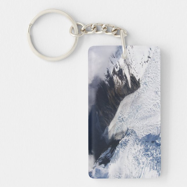 Franz Josef Glacier Aerial View, New Zealand Keychain (Front)