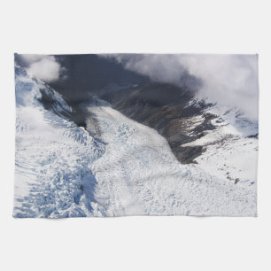 Franz Josef Glacier Aerial View, New Zealand Kitchen Towel