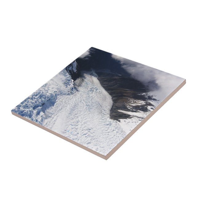 Franz Josef Glacier Aerial View, New Zealand Tile (Side)