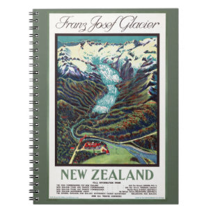 Franz Josef Glacier Vintage Travel Poster Notebook
