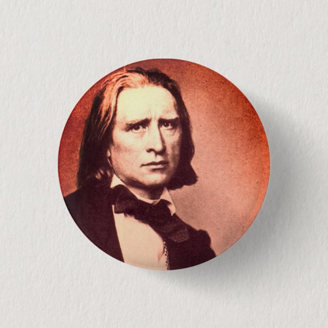 Franz Liszt 1 Inch Round Button (Front)