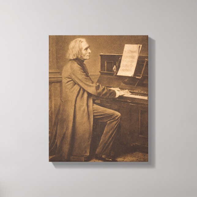 Franz Liszt  at the Piano Canvas Print (Front)