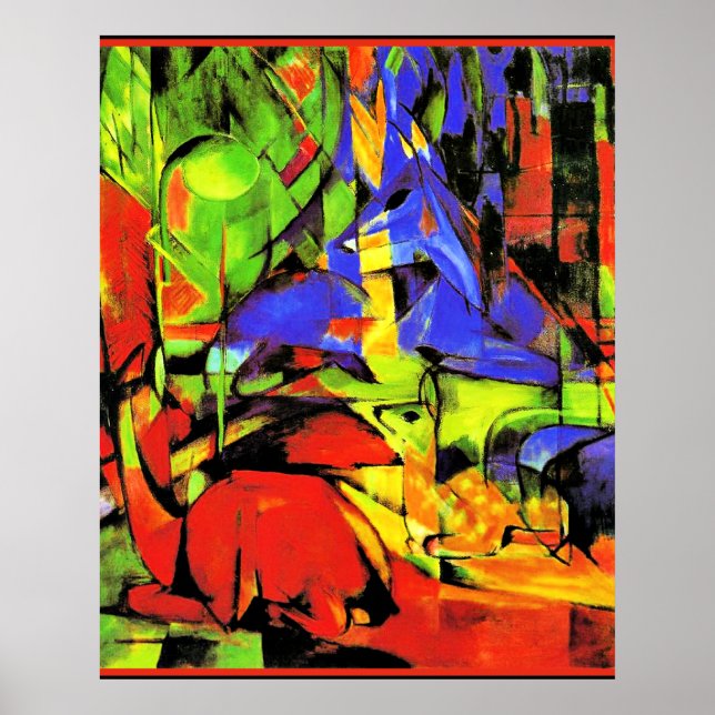 Franz Marc abstract artwork, Fighting Forms Poster (Front)