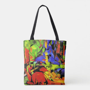 Franz Marc abstract artwork, Fighting Forms Tote Bag
