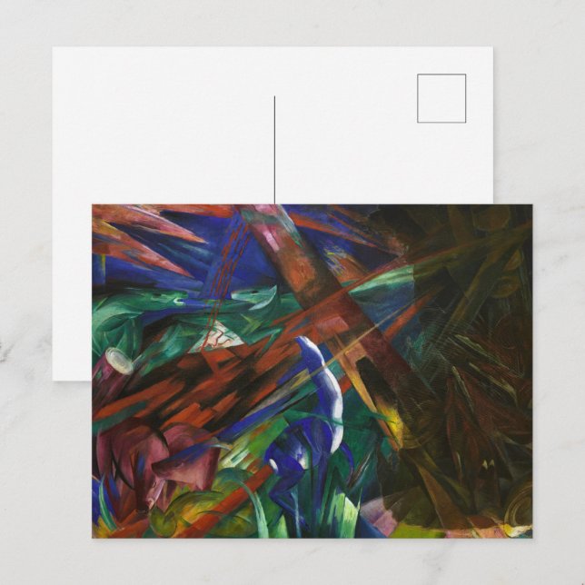Franz Marc Animal Fates Red Blue Expressionist Art Postcard (Front/Back)