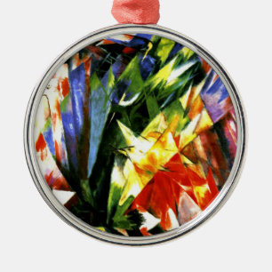 Franz Marc: Birds - Cubism art by Franz Marc Metal Ornament