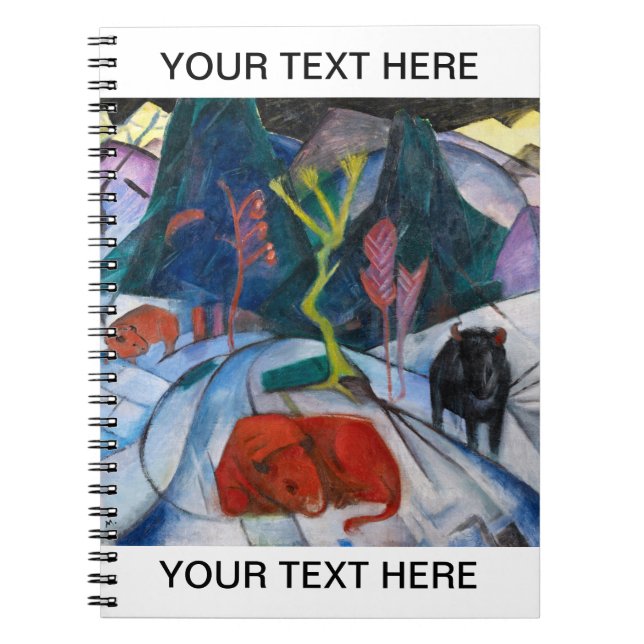 Franz Marc Bison in Winter Personalized Notebook (Front)