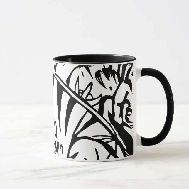 Franz Marc - Black and White Tiger - Abstract Art Mug (Right)