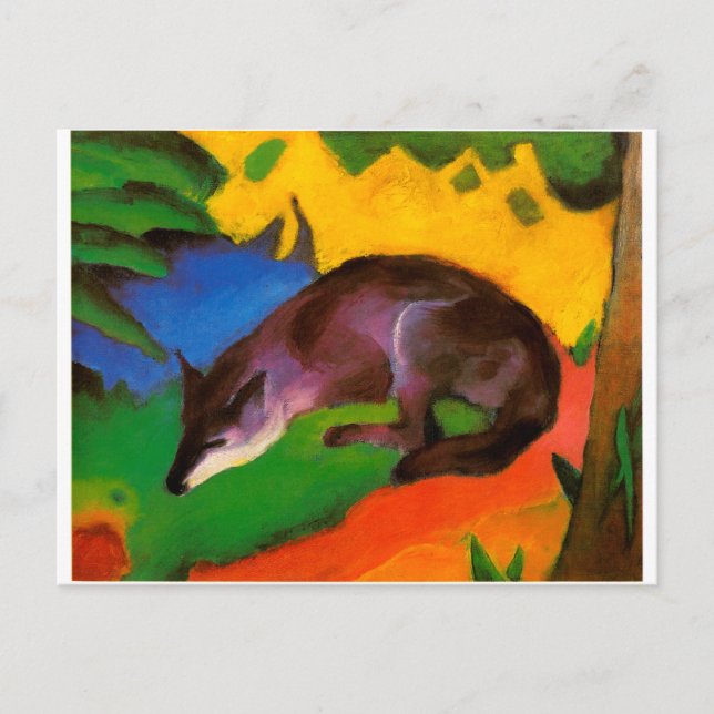 Franz Marc Blue Black Fox Postcard (Front)