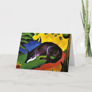 Franz Marc - Blue Fox, colourful painting Holiday Card