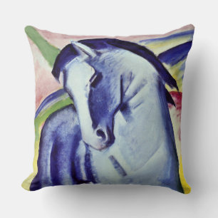 Franz Marc Blue Horse Vintage Fine Art Painting Throw Pillow