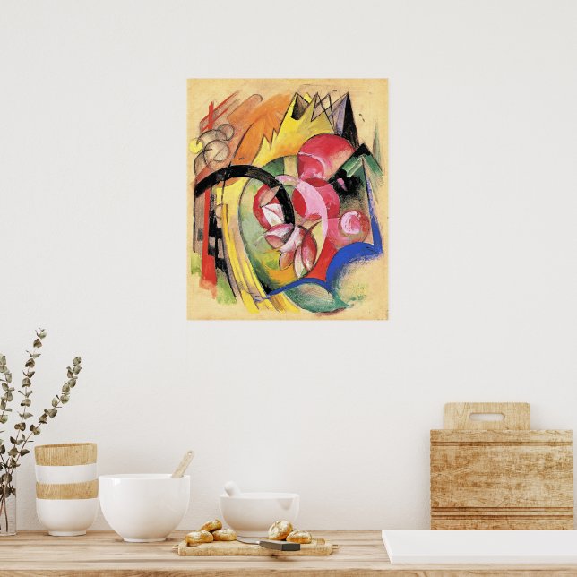 Franz Marc, Colorful Flowers, Poster (Kitchen)