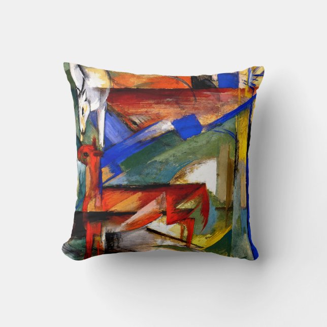 Franz Marc - Composition of Animals II Throw Pillow (Front)