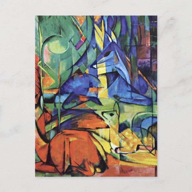 Franz Marc - Deer in the forest (II) Postcard (Front)