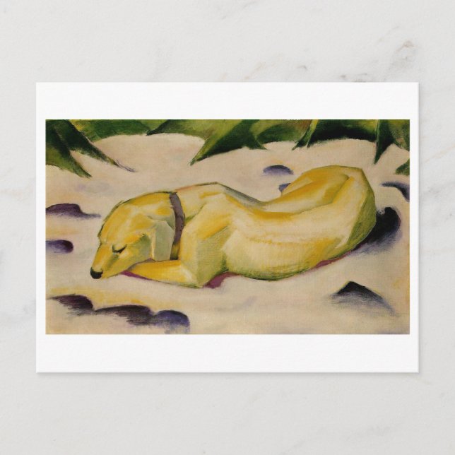 Franz Marc - Dog Lying in Snow 1910-11 Puppy White Postcard (Front)