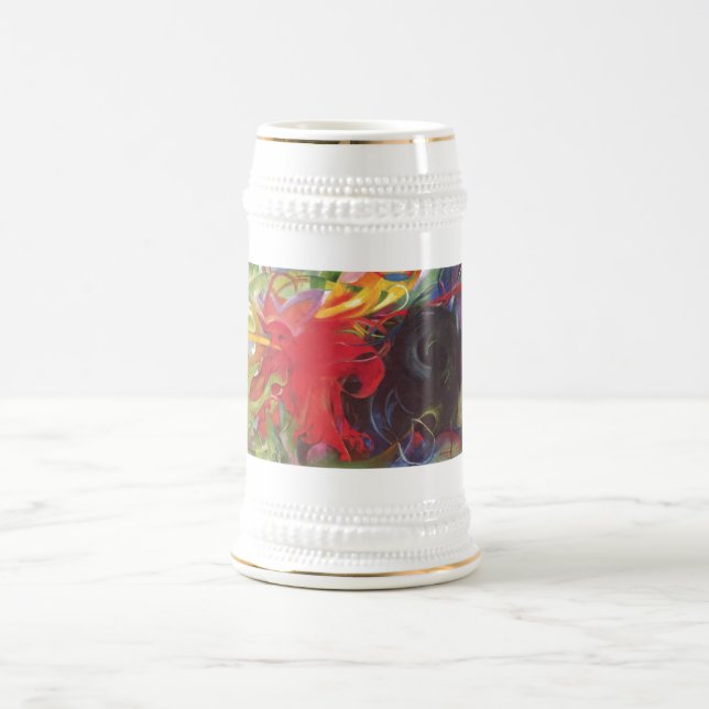 Franz Marc - Fighting Forms 1914 Colour Black Red Beer Stein (Center)