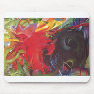 Franz Marc - Fighting Forms 1914 Colour Black Red Mouse Pad