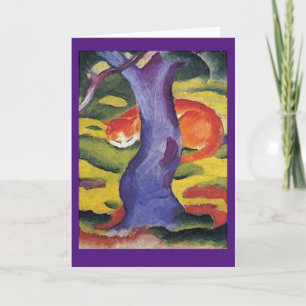 Franz Marc, Fine Art, Cat Hiding Behind a Tree,  Card