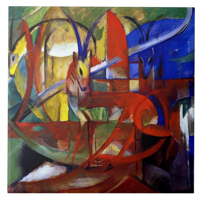 Franz Marc - Gazelles, Tile (Front)