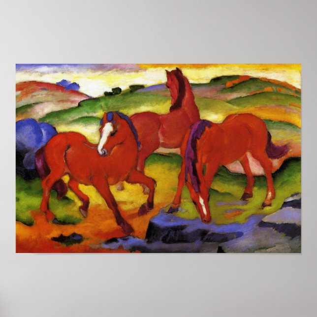 Franz Marc Grazing Horses Poster (Front)