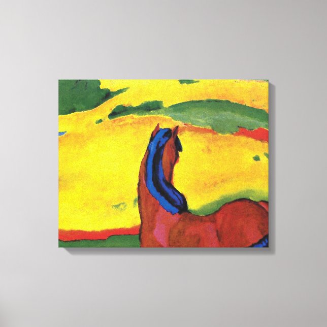 Franz Marc - Horse In A Landscape Painting Canvas Print (Front)