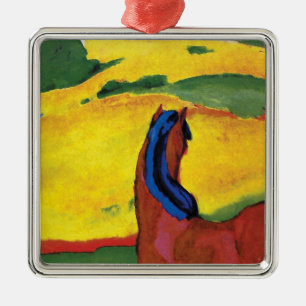 Franz Marc - Horse In A Landscape Painting Metal Ornament