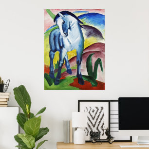 Franz Marc Modern Blue Horse I Expressionist Art Poster