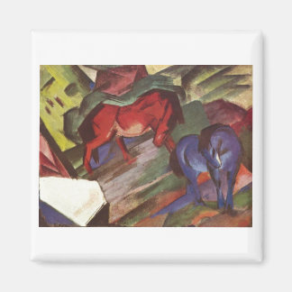 Franz Marc - Red & Blue Horse 1912 Paper Horses Magnet