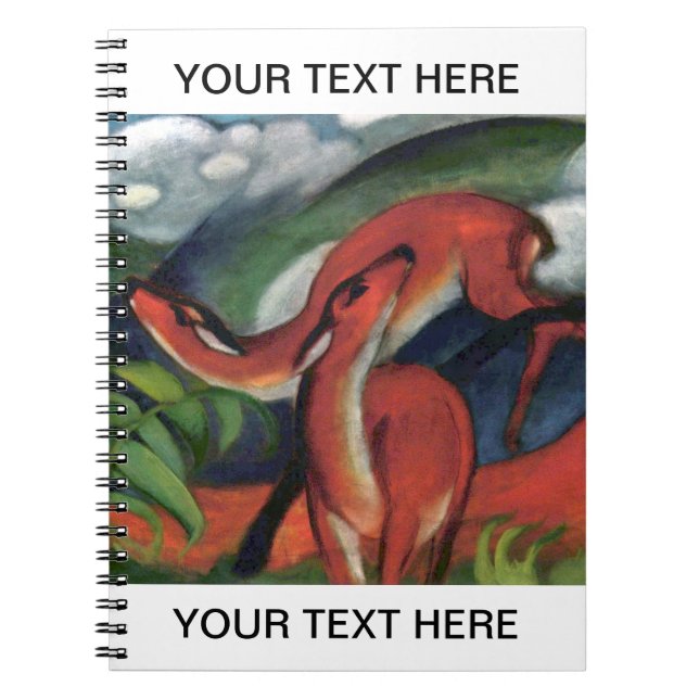 Franz Marc Red Deer Famous Painting Personalized Notebook (Front)