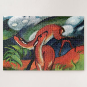 Franz Marc Red Deer II Expressionist Painting Jigsaw Puzzle