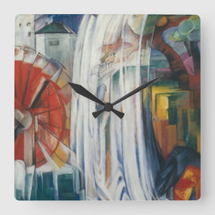 Franz Marc - The Bewitched Mill Square Wall Clock