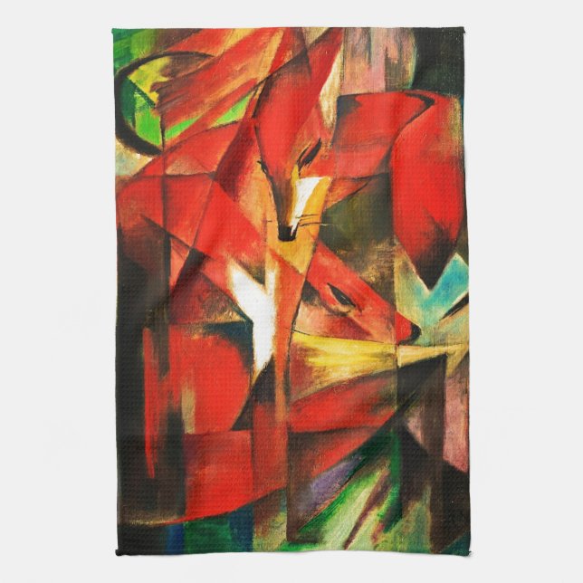 Franz Marc The Foxes Red Fox German Expressionism Kitchen Towel (Vertical)