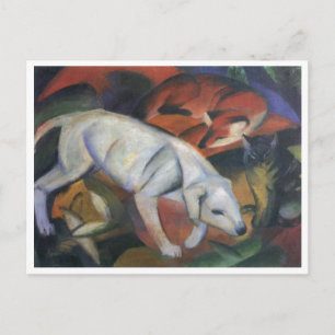 Franz Marc - Three Animals 1912 dog fox cat oil Postcard