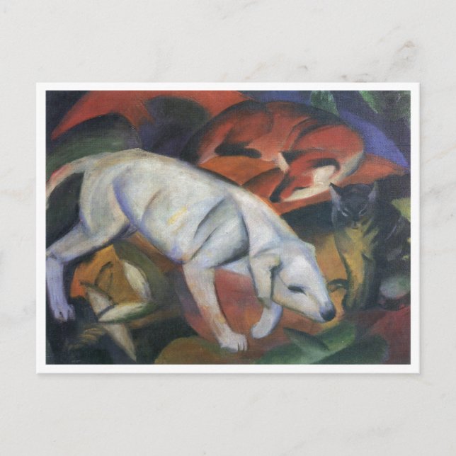 Franz Marc - Three Animals 1912 dog fox cat oil Postcard (Front)