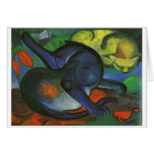 Franz Marc - Two Cats Blue & Yellow 1912 kitty oil