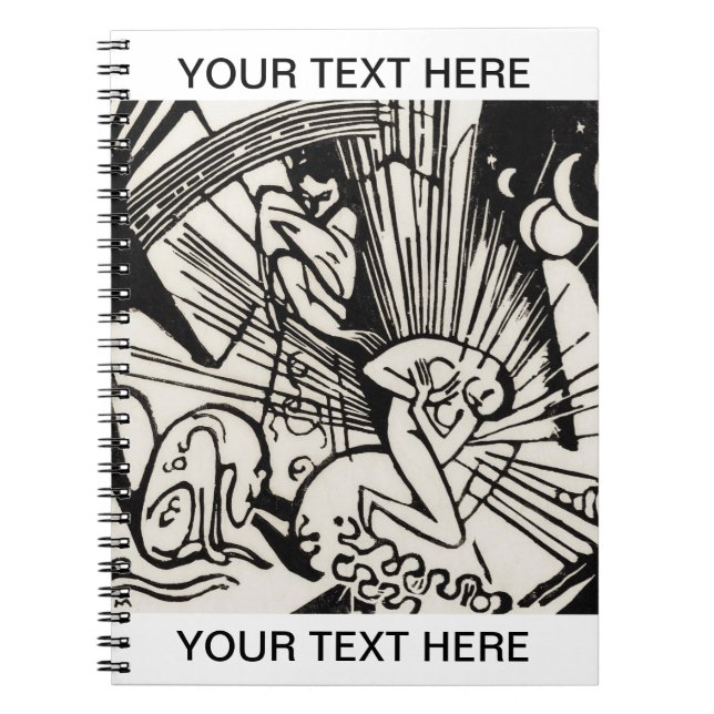 Franz Marc Woodcut Reconciliation Personalized Notebook (Front)
