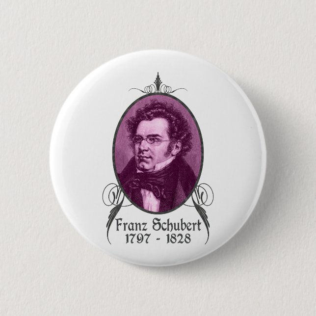 Franz Schubert 2 Inch Round Button (Front)