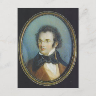 Franz Schubert from miniatue signed René Postcard