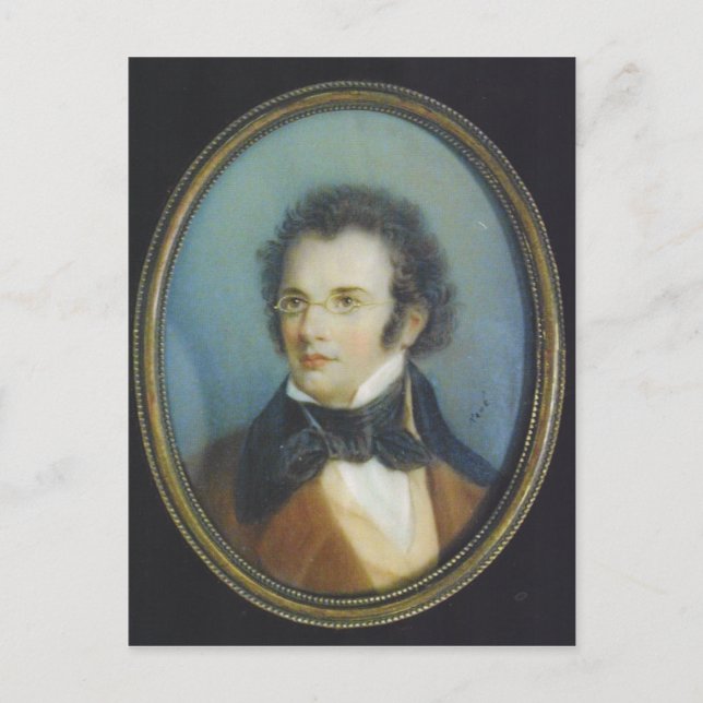 Franz Schubert from miniatue signed René Postcard (Front)