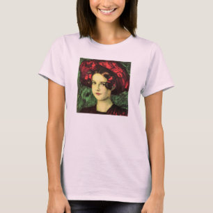 Franz von Stuck - Mary with red hat T-Shirt