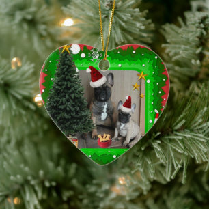 Französische Buldoggen Weihnachten Ceramic Ornament