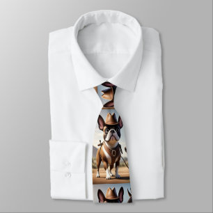 Französische Bulldogge als Cowboy  Tie