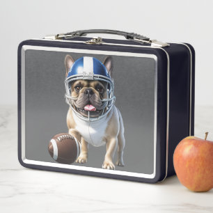 Französische Bulldogge American Football, Metal Lunch Box
