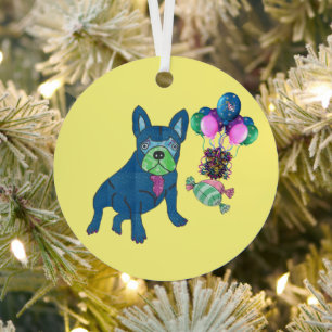 Französische-Bulldogge Anhänger Keramik Ornament