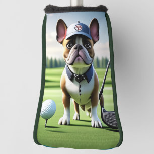 Französische Bulldogge auf Golfplatz Golf Head Cover