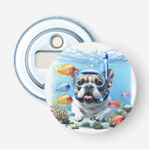 Französische Bulldogge beim Schnorcheln Bottle Opener