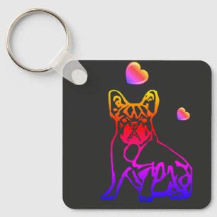 Französische Bulldogge Comic Keychain