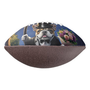 Französische Bulldogge French Bulldog Blumenstrauß Football