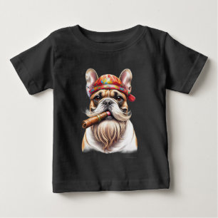 Französische Bulldogge French Bulldog Hippie Baby T-Shirt