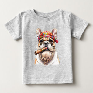 Französische Bulldogge French Bulldog Hippie Baby T-Shirt